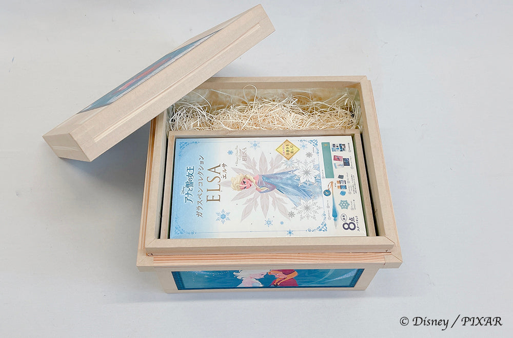 Disney ディズニー茶箱 「FROZEN」 蘭字ラベル茶箱 アナと雪の女王 Calligraphic Experience ポストカード ガラスペン 収納ボックス