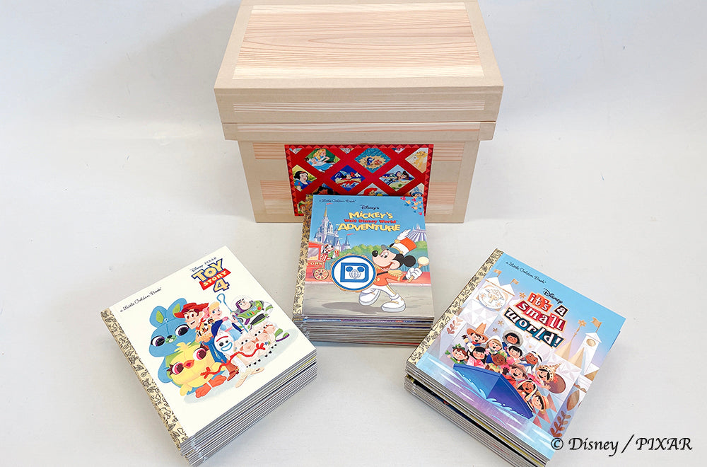 Disney ディズニー茶箱「Disney All Time Classics and Latest Favorites」蘭字ラベル茶箱 絵本 収納ボックス