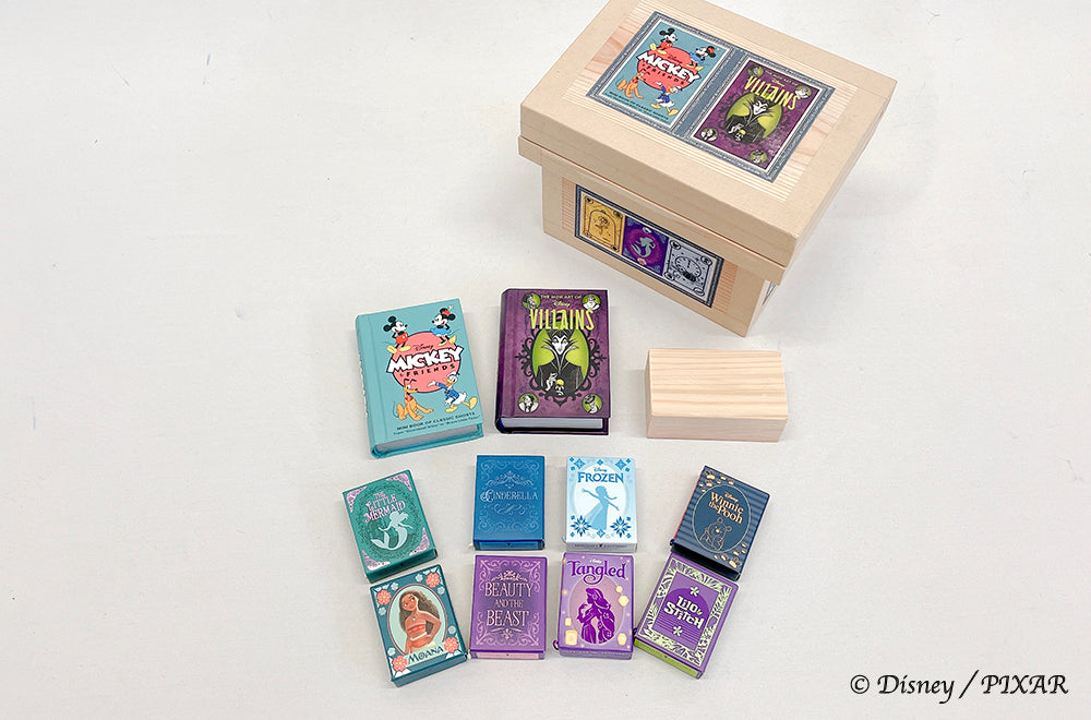 Disney ディズニー茶箱「Disney BIG HISTORY in TINY BOX」蘭字ラベル茶箱 絵本 収納ボックス