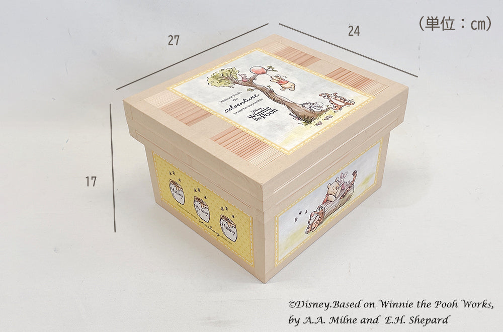 Disney ディズニー茶箱 「Winnie the Pooh: Adventure in Woods 」蘭字ラベル茶箱 プーさん ポストカード シーリングスタンプ 収納ボックス