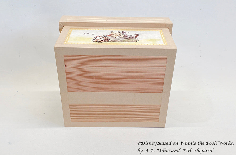 Disney ディズニー茶箱 「Winnie the Pooh: Adventure in Woods 」蘭字ラベル茶箱 プーさん ポストカード シーリングスタンプ 収納ボックス