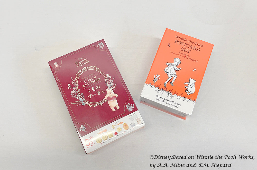 Disney ディズニー茶箱 「Winnie the Pooh: Adventure in Woods 」蘭字ラベル茶箱 プーさん ポストカード シーリングスタンプ 収納ボックス