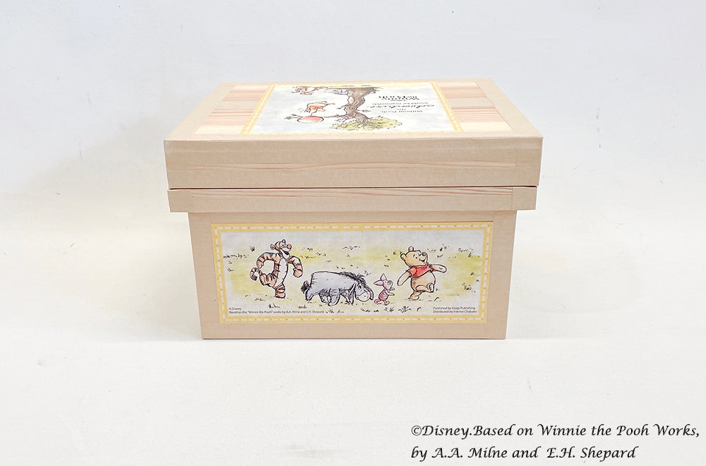 Disney ディズニー茶箱 「Winnie the Pooh: Adventure in Woods 」蘭字ラベル茶箱 プーさん ポストカード シーリングスタンプ 収納ボックス