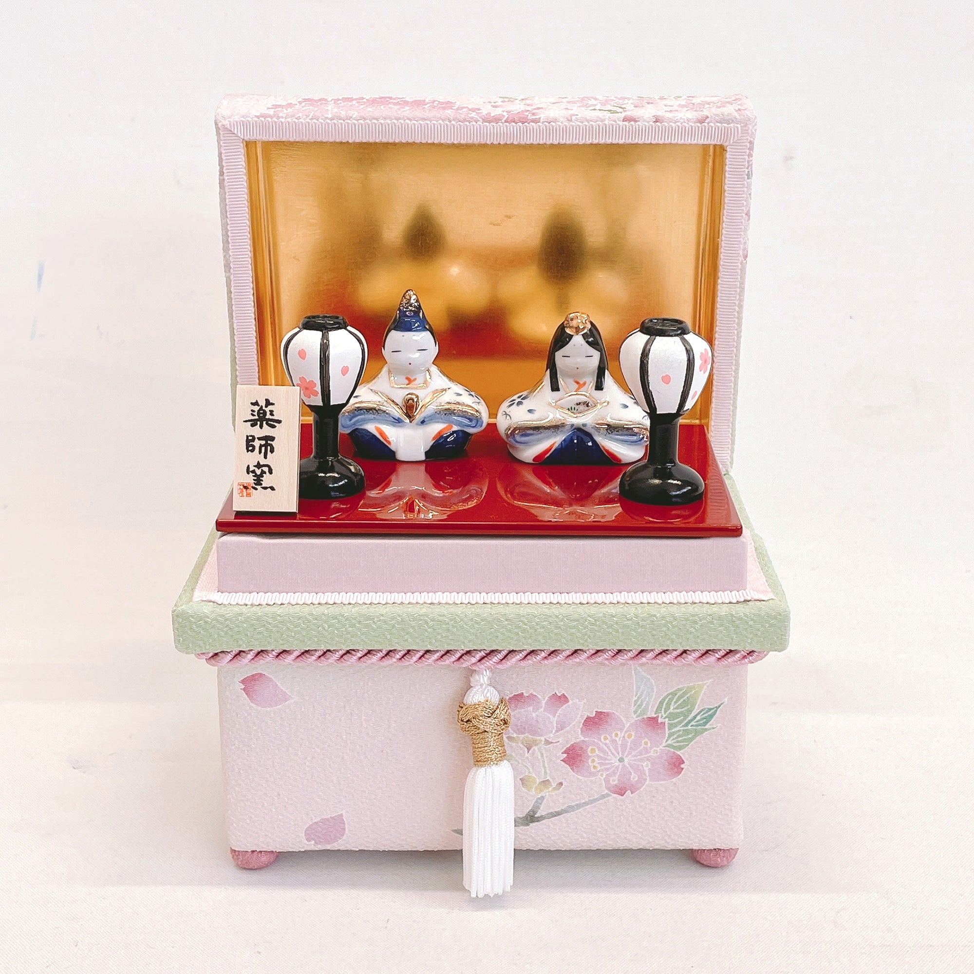 ミニ茶箱 風の彩「姫道具」 お雛様お飾りセット コンパクト ミニチュア 加賀友禅 ひな人形 かわいい 縁起 出産祝 誕生日 プレゼント 伝統工芸