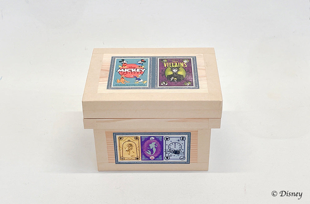 Disney ディズニー茶箱「Disney BIG HISTORY in TINY BOX」蘭字ラベル茶箱 絵本 収納ボックス
