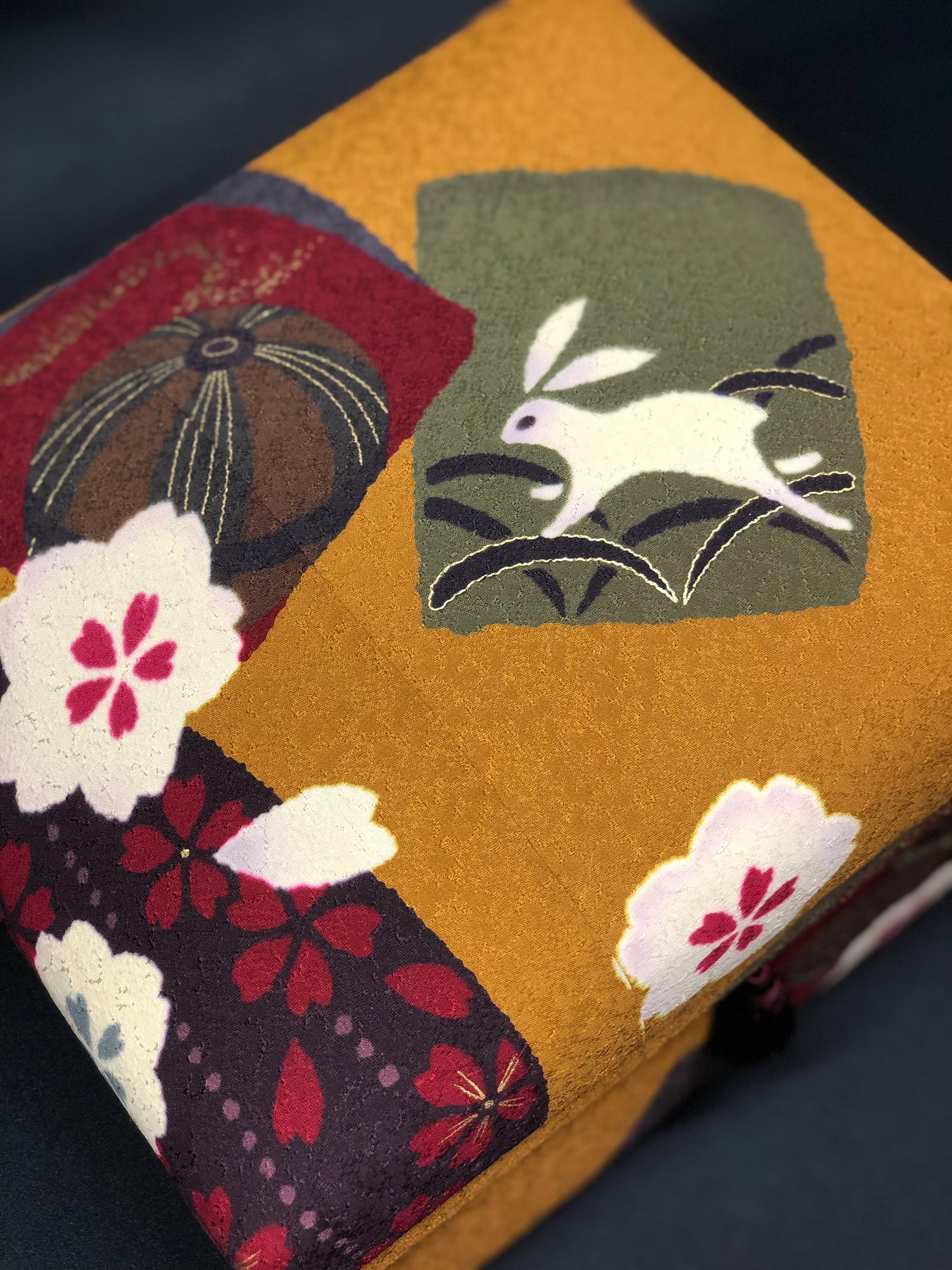 インテリア茶箱 Nori-M型 振袖 丹後ちりめん「兎」