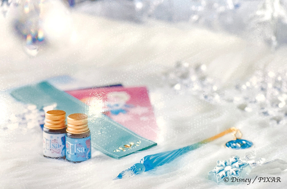 Disney  ディズニー茶箱 「FROZEN」 蘭字ラベル茶箱　アナと雪の女王　Calligraphic  Experience　ポストカード　ガラスペン　収納ボックス