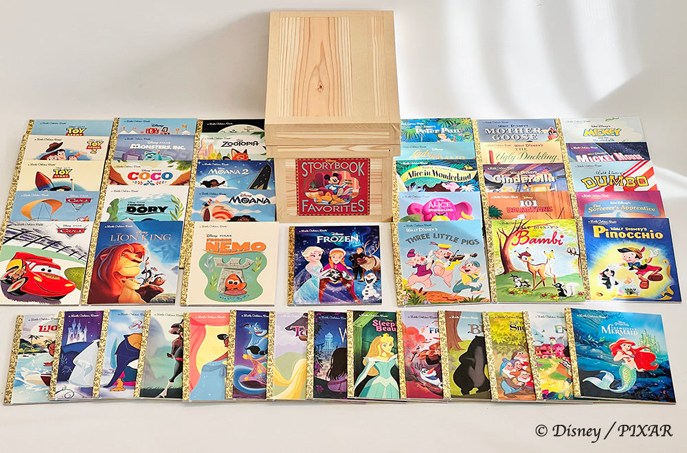Disney ディズニー茶箱「Disney All Time Classics and Latest Favorites」蘭字ラベル茶箱 絵本 収納ボックス