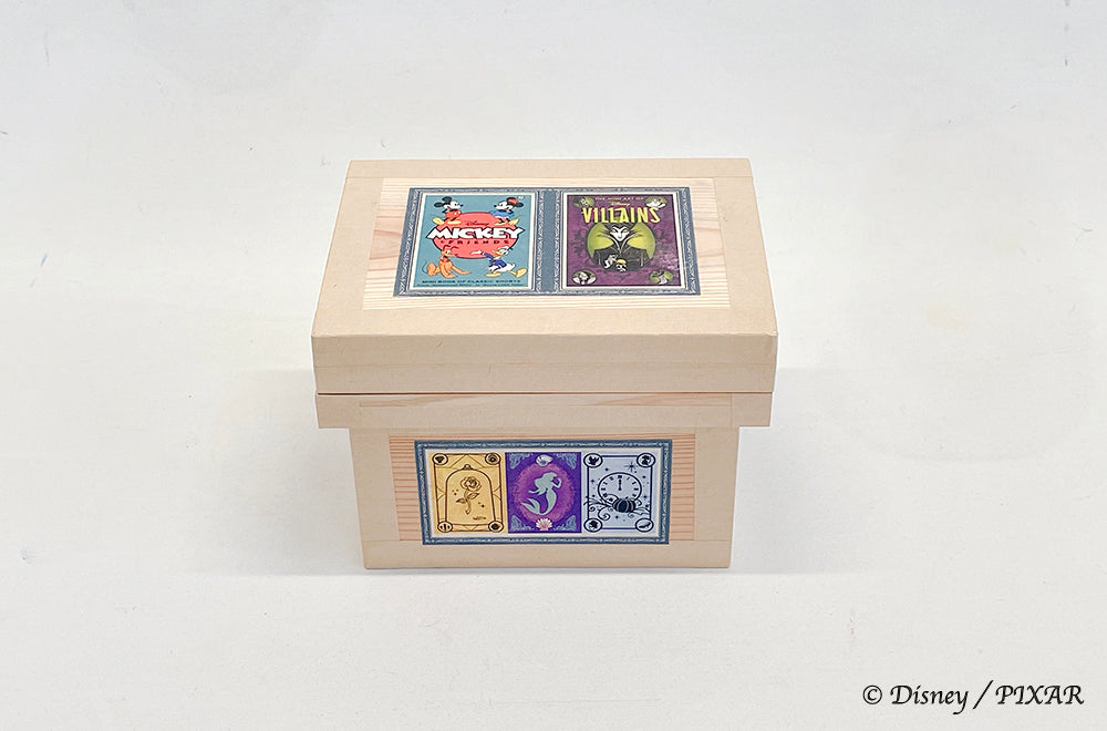 Disney ディズニー茶箱「Disney BIG HISTORY in TINY BOX」蘭字ラベル茶箱 絵本 収納ボックス