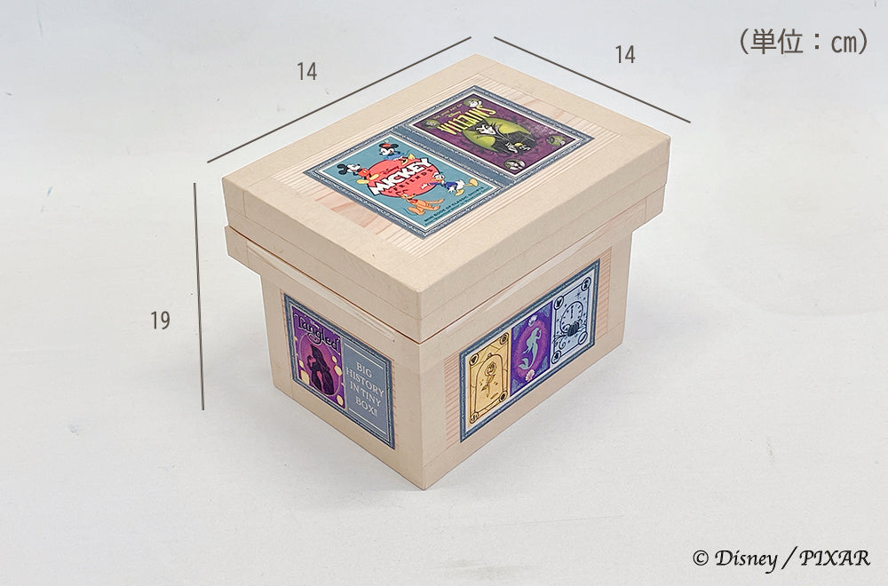 Disney ディズニー茶箱「Disney BIG HISTORY in TINY BOX」蘭字ラベル茶箱 絵本 収納ボックス