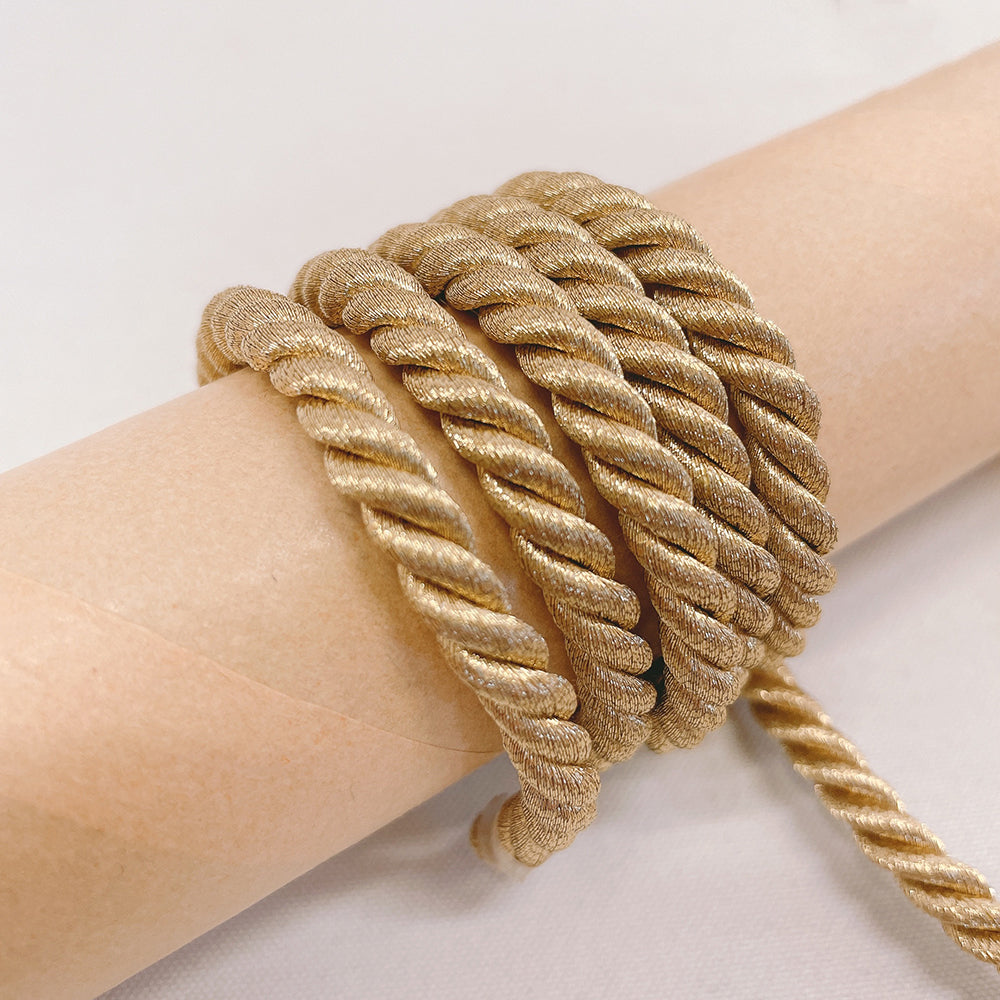 ロープ ゴールド シルバー 紐 ハンドメイド 手芸 材料 素材 パーツ ヘアアクセサリー レーヨン ツイストコード TRIMCO トリムコ / 10cm　※50cm（個数5）以上10cm単位でご購入下さい