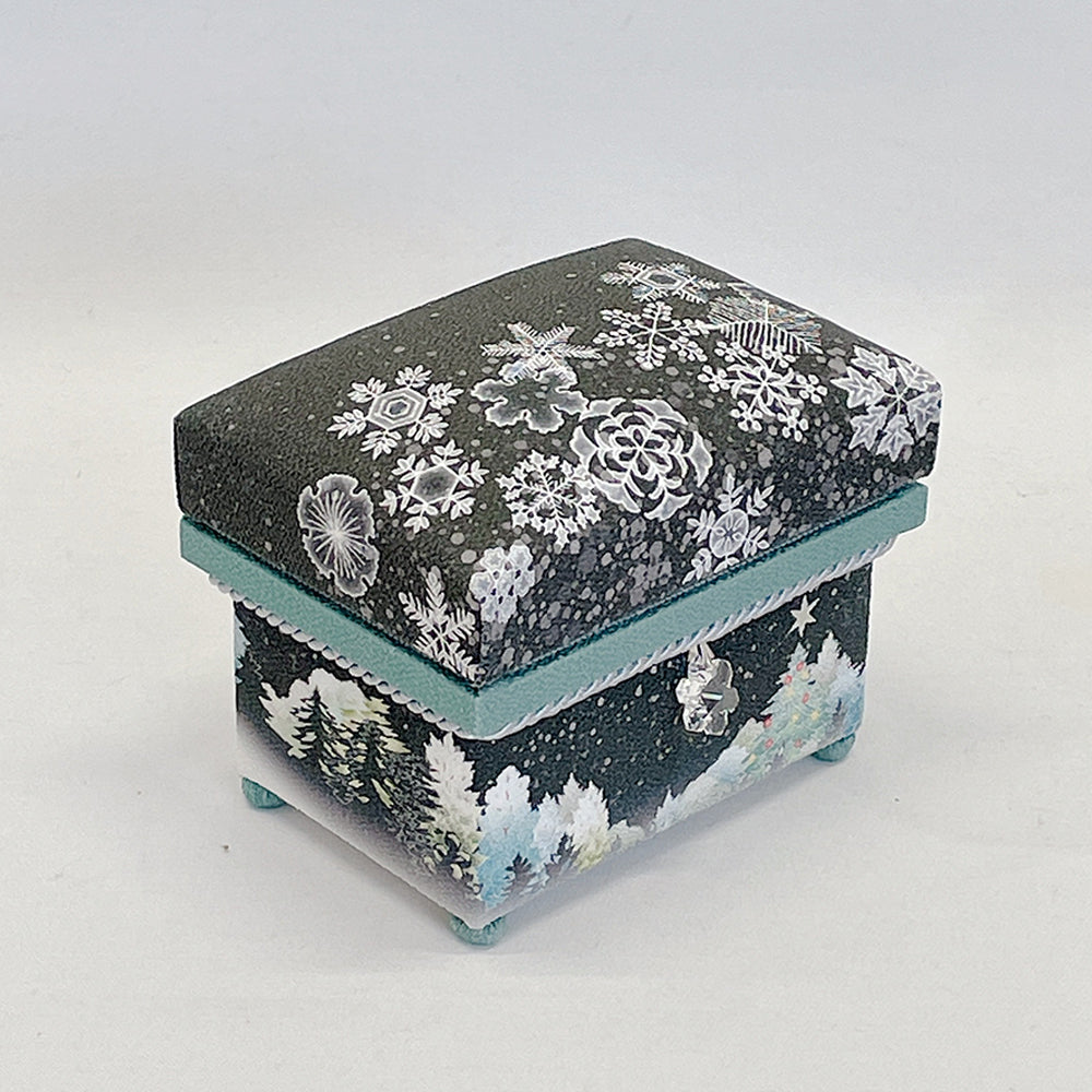 ミニ茶箱 　風の彩「雪華(黒)」 クリスマスセット　コンパクト　ミニチュア　加賀友禅　 テディベア クリスマスツリー　プレゼントかわいい　 誕生日 プレゼント 伝統工芸