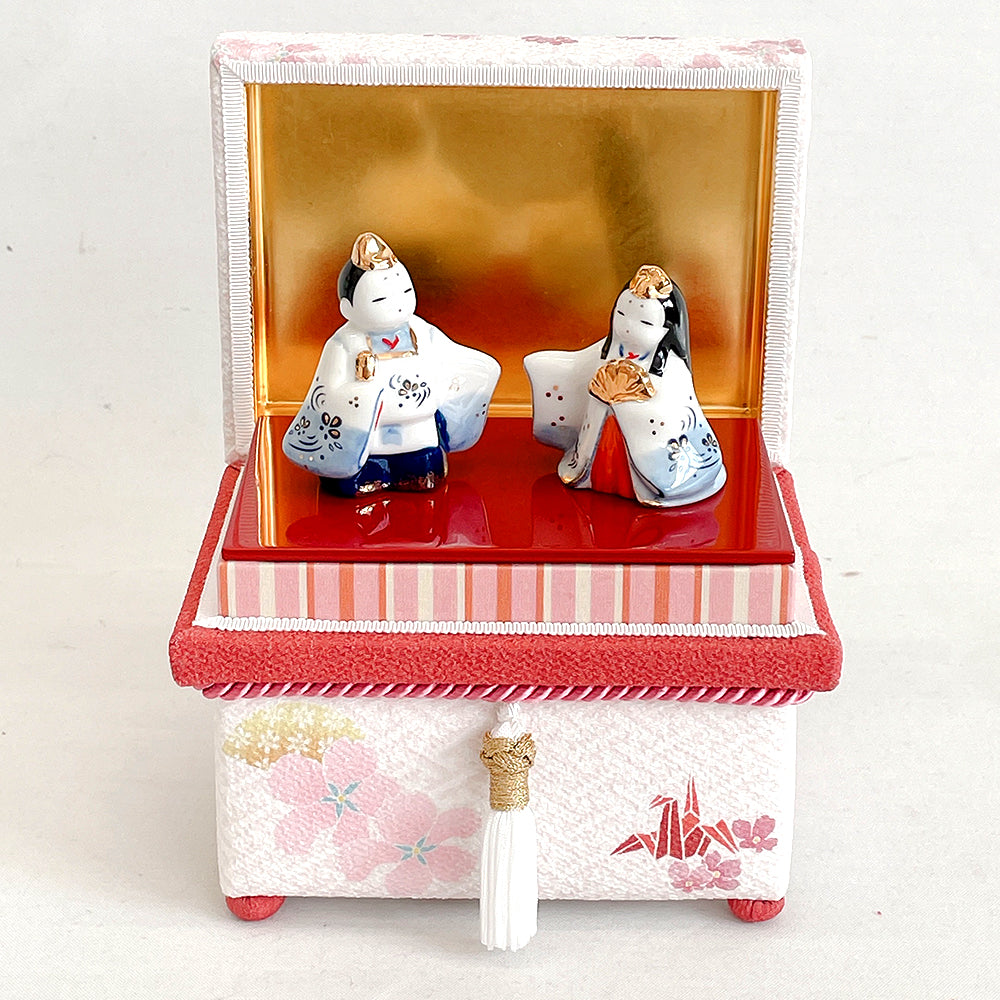ミニ茶箱 　風の彩「姫道具」 お雛様お飾りセット　コンパクト　ミニチュア　加賀友禅　 ひな人形 かわいい　縁起 出産祝 誕生日 プレゼント 伝統工芸